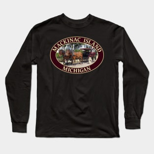 Horse and Carriage on Mackinac Island, Michigan Long Sleeve T-Shirt